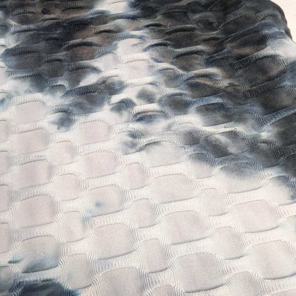 JUSTIFY Women's Black/White Tie-dye Leggings Textured Scrunched, Medium - Picture 6 of 8